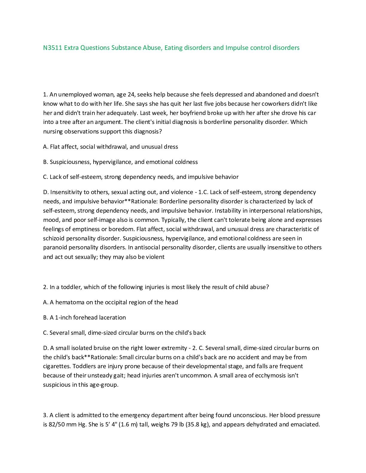 N3511 Extra Questions Substance Abuse Browsegrades